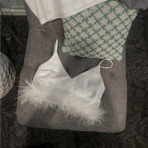 Nasty gal feather hem bralet